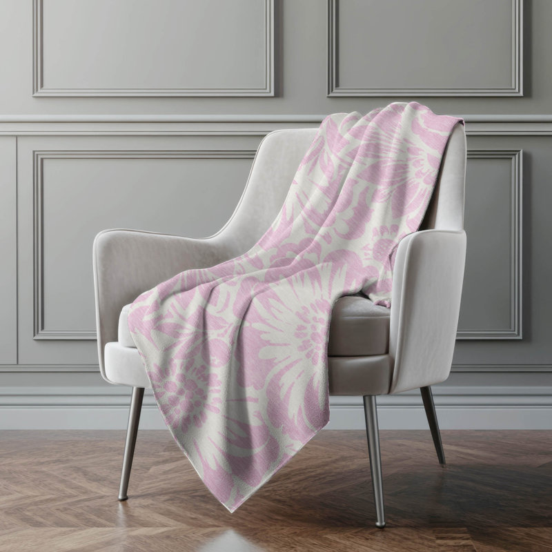 Jeté en sherpa floral Addison, Rose
