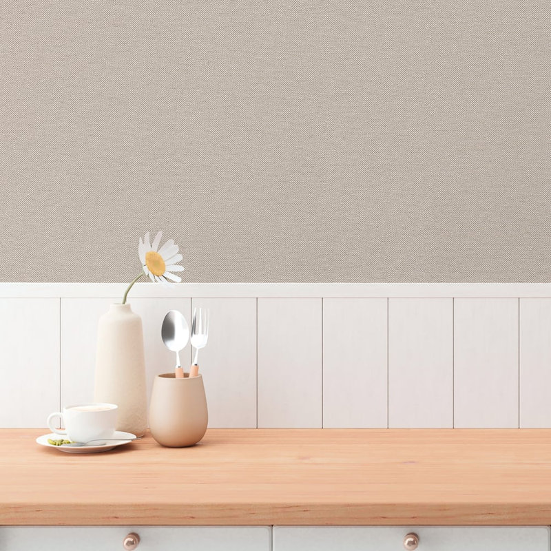 Hygge Home Collection Soft Plain Wallpaper Roll, Brown