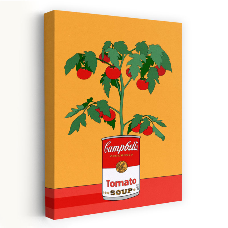 Art contemporain rétro, plante rétro, H 48 po x l 32 po