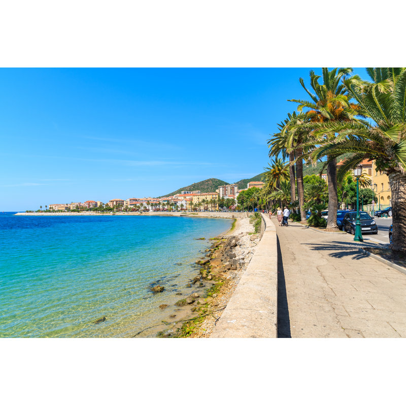 Coastal Promenade With Palm Trees by Pkazmierczak - Wrapped Canvas Print, 51cm H x 76cm W