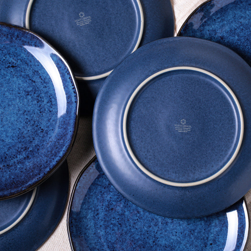Assiette à apéritif en grès biologique denim, 7,6 po (ensemble de 6)