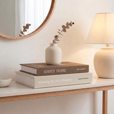 Linen Decorative Books Set of 2, Faux Books for Coffee Table Decor