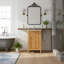Armoire de salle de bain moderne et robuste avec beaucoup de rangement et lavabo