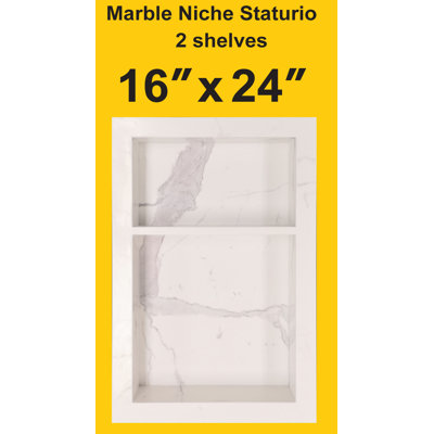 Niche de douche en marbre Staturio 16 po x 24 po (1 pièces par boîte)