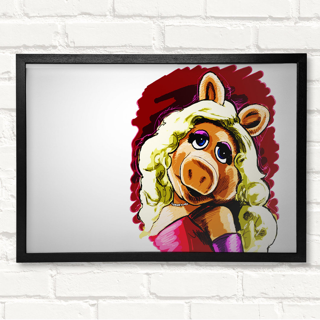 Die Muppets Miss Piggy - Geschlossener Eckrahmen Kunstdrucke auf Holz