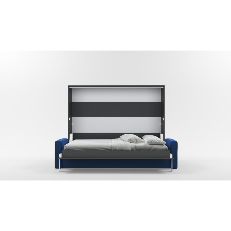 Neidelin Upholstered Bed, Grey/Navy
