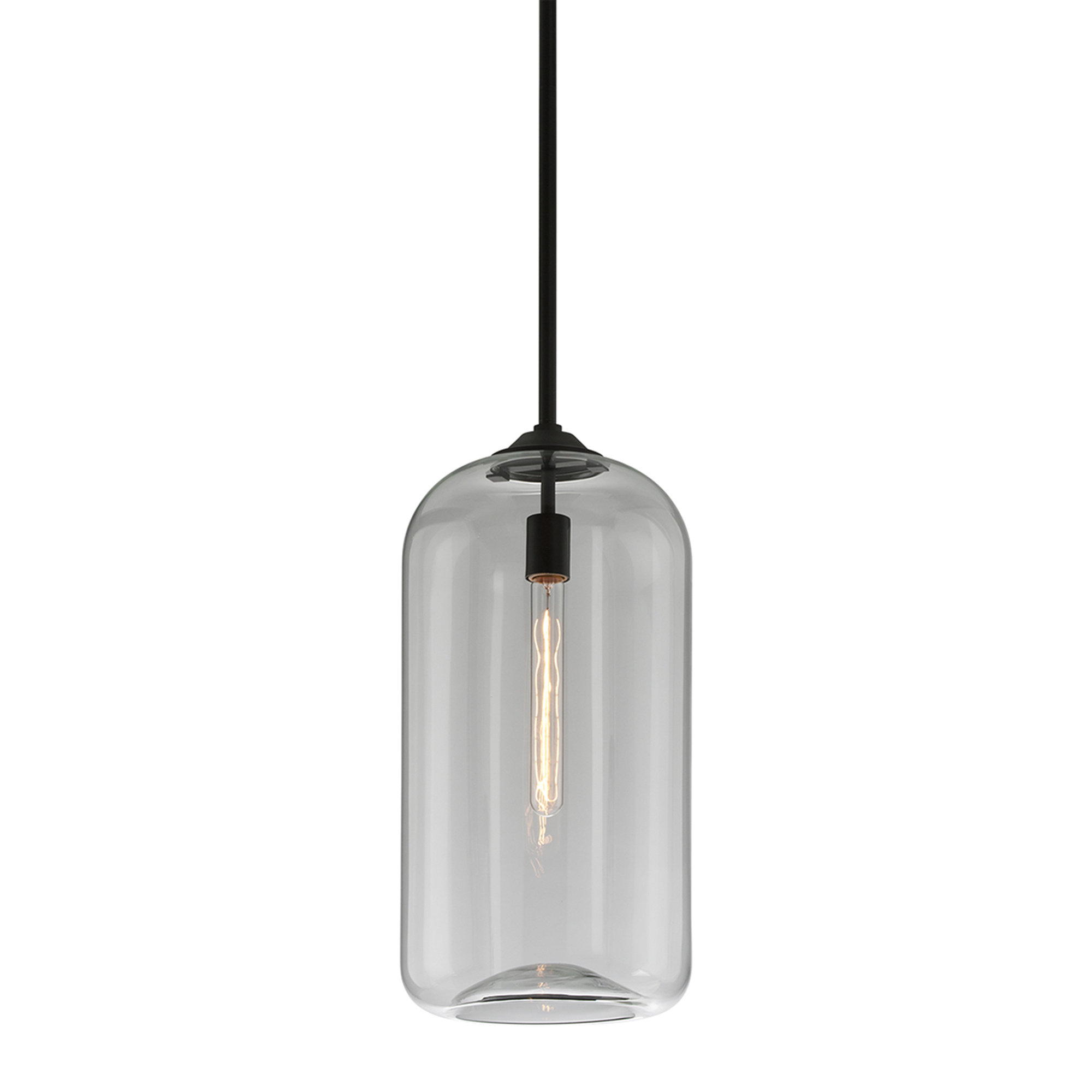 District 1 Light Pendant, 15.75" H x 8" W x 8" D, Clear