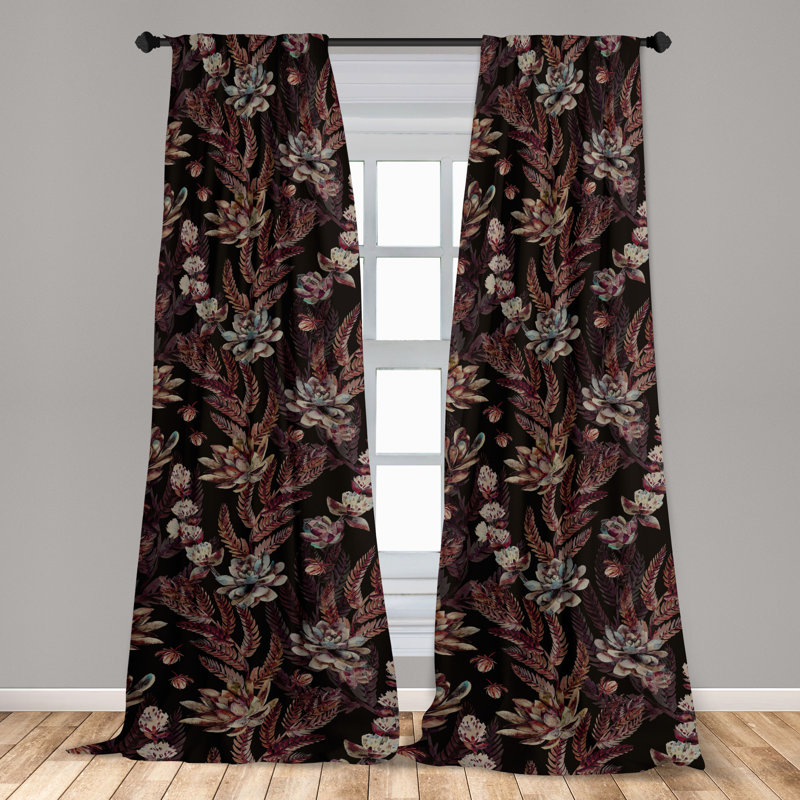 Bratten Semi Sheer Curtain Pair, 95" W x 63" H