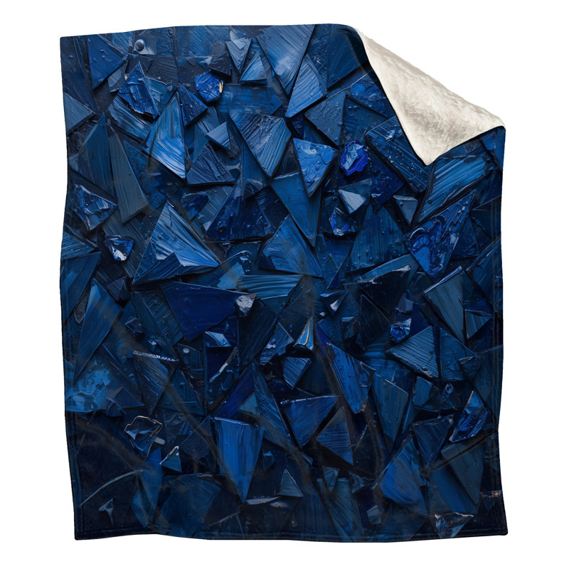 Couvertures bleues à formes triangulaires, L 50 po x H 60 po