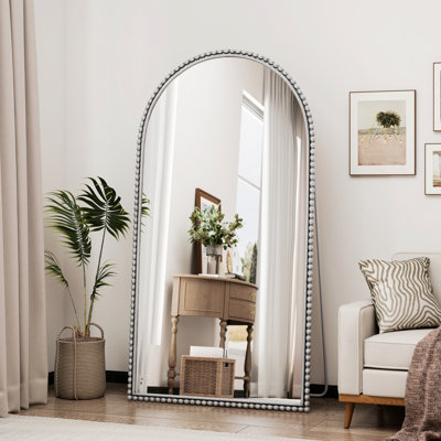 Miroir arqué pleine longueur avec pieds de soutien pour le salon, la chambre à coucher