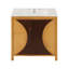 Meuble-lavabo de style moderne Mid-Century 30 po avec lavabo - Armoire autoportante en bois artistique avec 3 tiroirs et porte à fermeture en douceur