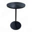 Ensemble de 2 petites tables d'appoint rondes à cercles concentriques en bois pour deux tables de chevet en métal