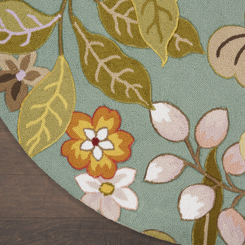 Tapis floral Karyn, Rond 5 pi 6 po