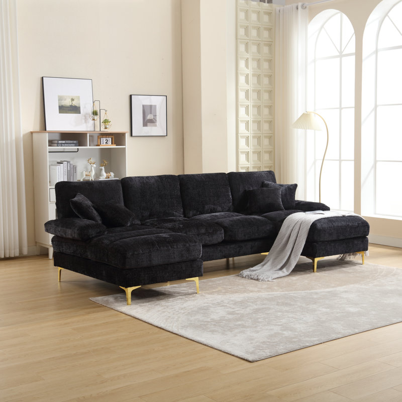 4 Seater Corner Sectional, Black