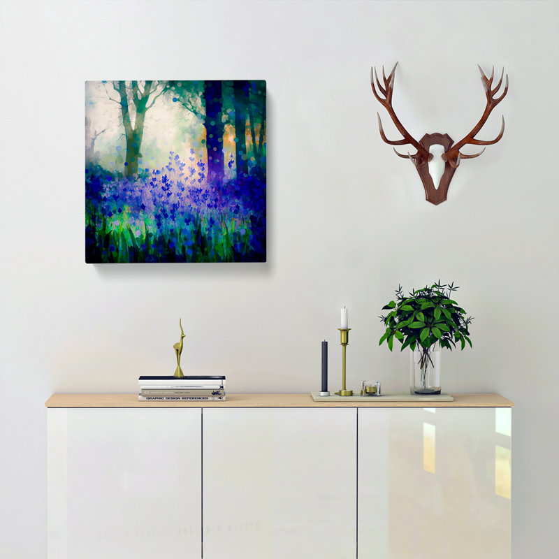 Bluebell Field Abstract Art - Print, 35cm H x 35cm W x 3cm D