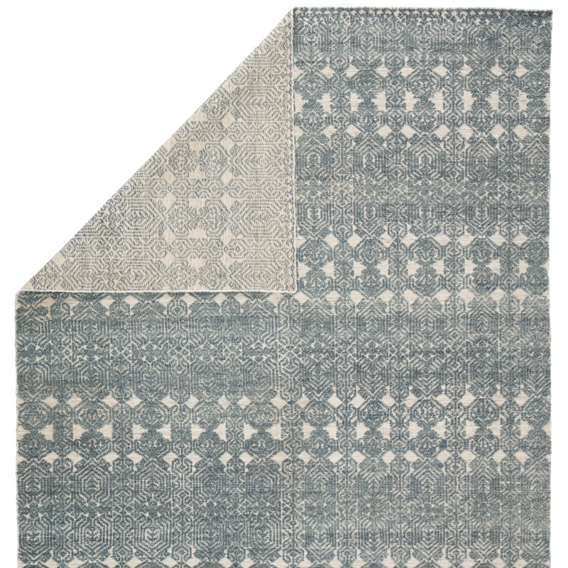 Cupertino Hand Knotted Wool Geometric Area Rug, Rectangle 5' x 8'