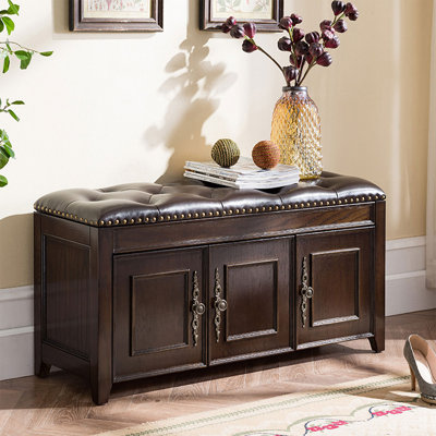 Banc rembourré en bois massif Nutbrown