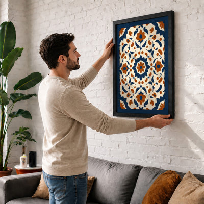 Tile Pattern Geometric - Framed Print