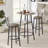 3-Piece Bar Table Set for 2, 2-Tier Round Bistro Dining Table & PU Stools, Counter Height Table-81655760-110476222