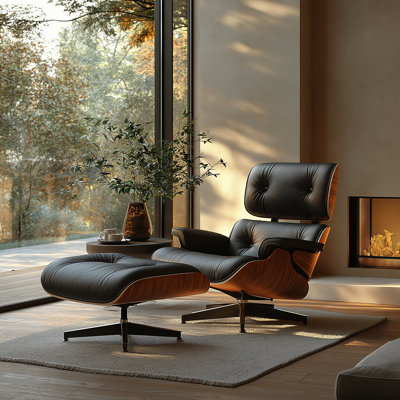Swivel Lounge Chair With Ottoman