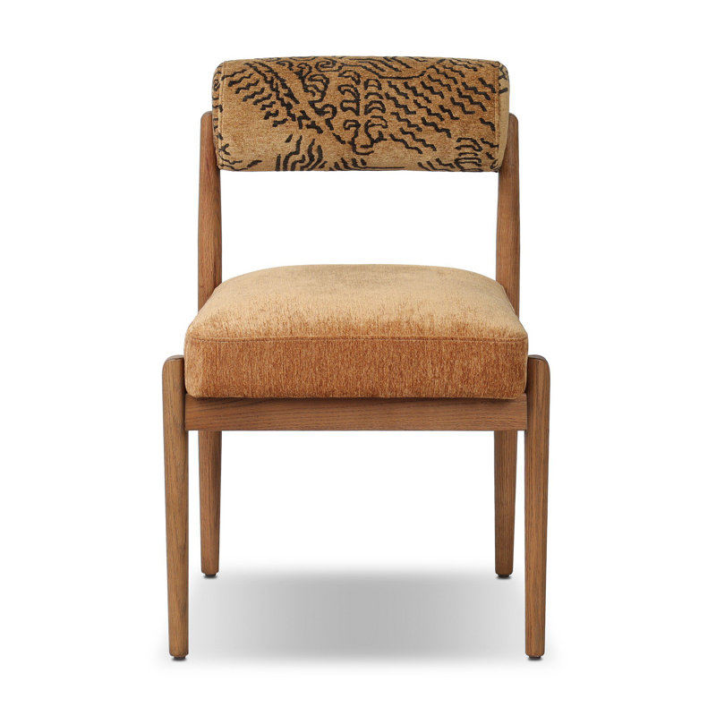 Jazelle Dining Chair-Taupe Shearling,  Balkan Ochre/Dharma Ochre