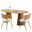 Ensemble 2 pièces de table de salle à manger et chaises de salle à manger en bois massif - Chaises de style ferme-133963452-133963454