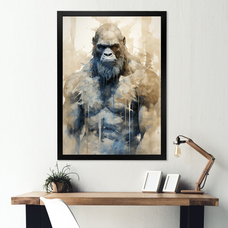 Angry Bigfoot II - Impression sur toile Bigfoot, H 40 po x l 30 po x P 1,5 po, Cadre simple noir