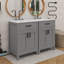 Ensemble de meuble-lavabo contemporain 48 po avec lavabo en céramique, unité de rangement avec tiroir rabattable et porte à deux niveaux-1295582094-1295582093