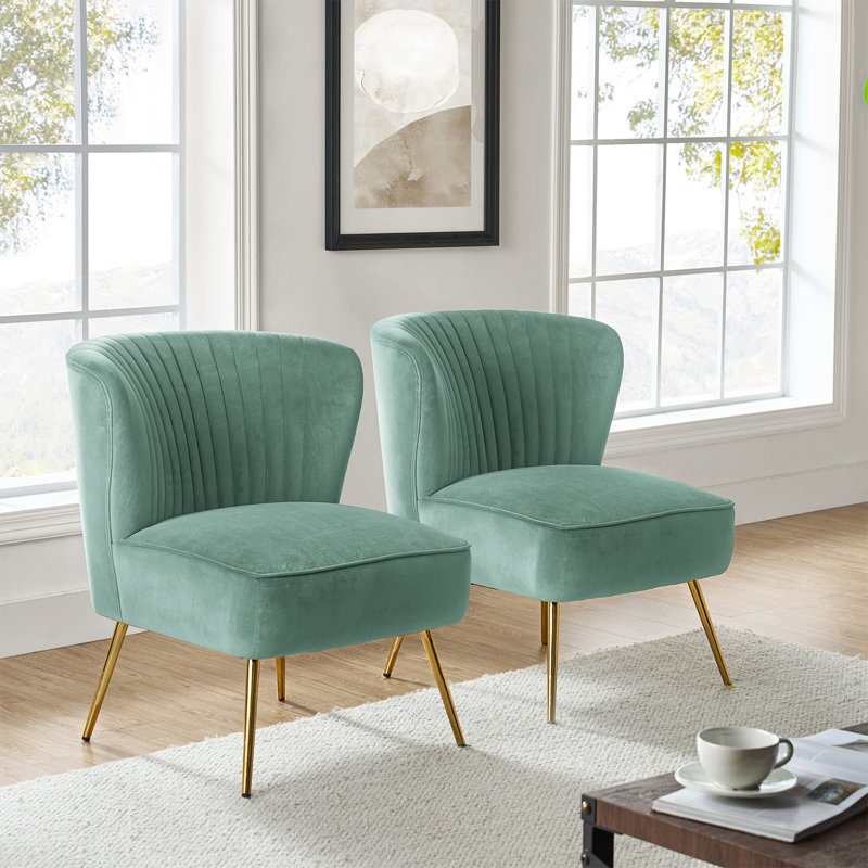 Fauteuil d'appoint Euclid, Velours sauge