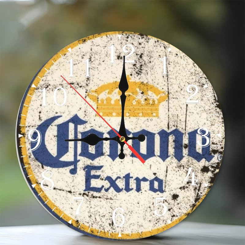Horloge murale en bois 10 po, mouvement silencieux, à piles (piles AA non incluses), décor artistique, parfait pour les décorations