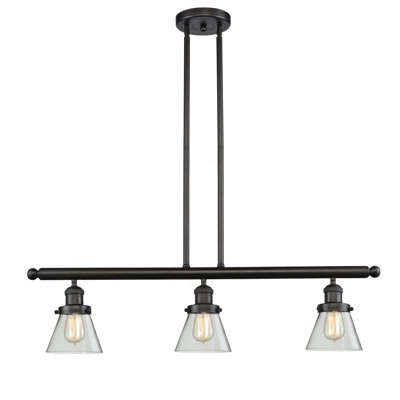 Cone 3 Light Stem Hung Island Light