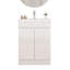 Meuble-lavabo de 24 po avec lavabo combiné, armoire de salle de bain 2 portes, avec tablette, conception sans poignée, lavabo en céramique à bordure épaisse unique, charnière à système de fermeture en douceur, assemblage facile