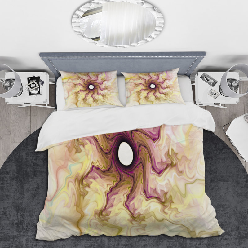 Ensemble de housse de couette en microfibre jaune / rouge, Housse de couette pour très grand lit et 2 très