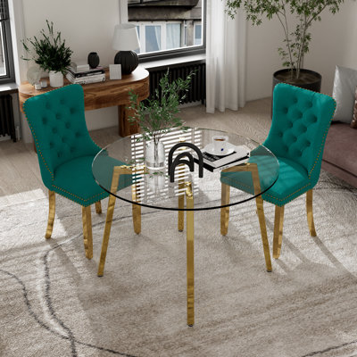 Round Glass Dining Table Set