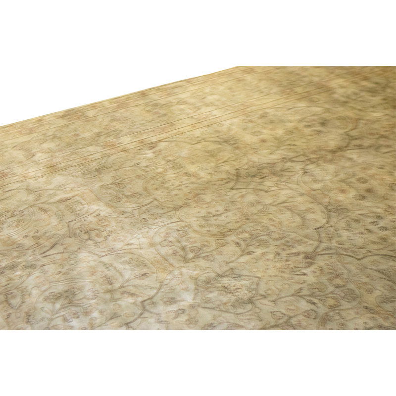 Hand Knotted Wool Area Rug in Gold