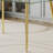 0.32" Thick Tempered Glass Top Dining Table With Gold Legs, 61.67 In Depth, 36.31 Width, 29.8 Height, 85.62 Lb Weight, Contemporary Look, Heat - Tolerant Glass, Stable Structure Support Metal Modern