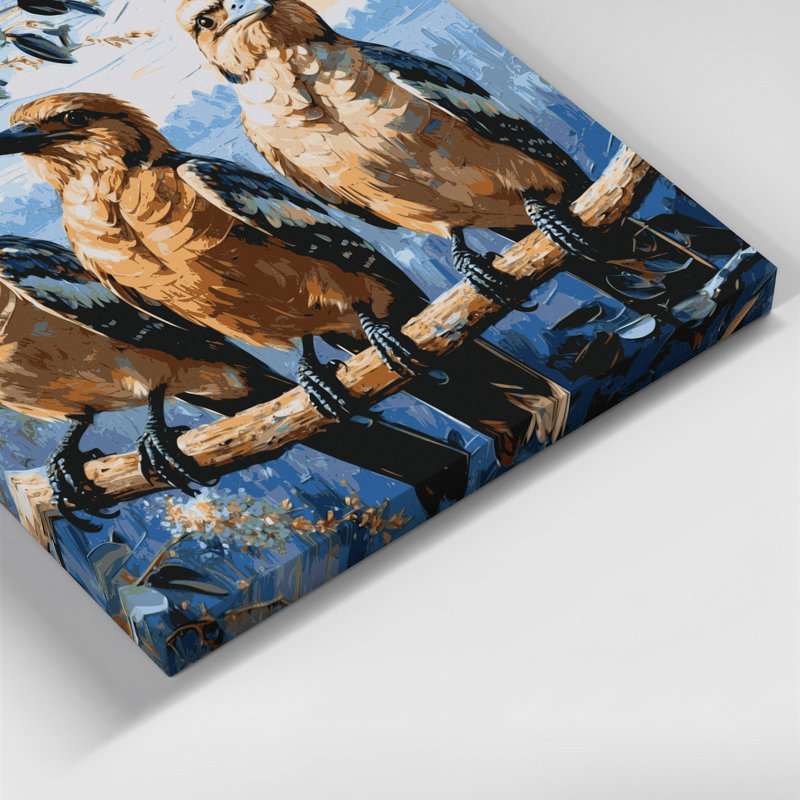 «Birds Laughing Kookaburra», art mural sur toile grise, H 8 po x l 10 po