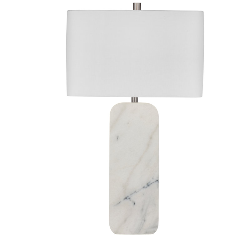 Lampe de table en marbre blanc avec abat-jour rectangulaire moderne Technin