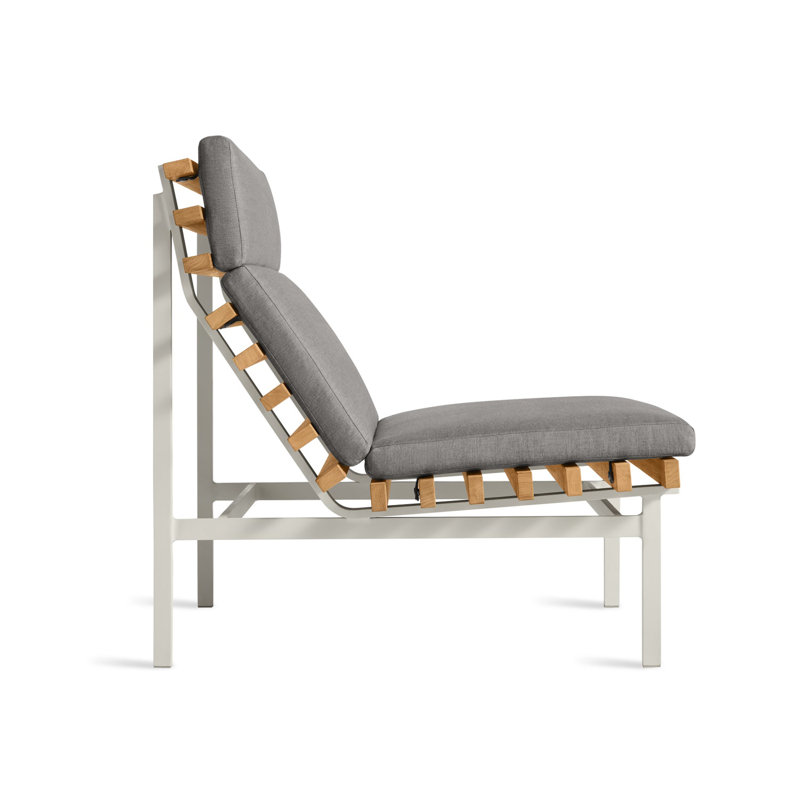 Perch Outdoor Teak Chaise Lounge, Toohey Charcoal, White