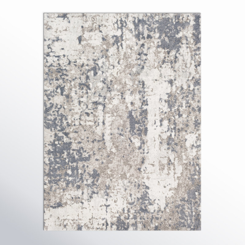 Tapis beige / gris à motif abstrait Kular, Rectangle 9 pi x 12 pi 3 po
