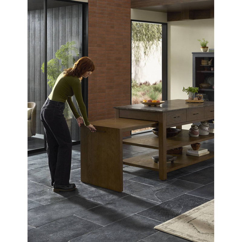 Divina Kitchen Island-Warm Grey Marble
