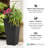 Tierra Verde Self Watering Symphony Square Planter, 15" Wide x 28" Tall, Black