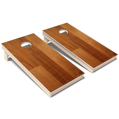 African Mahogany Wood All-Weather Composite Cornhole Board Set