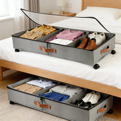 Beachcrest Home Fabric Underbed Storage