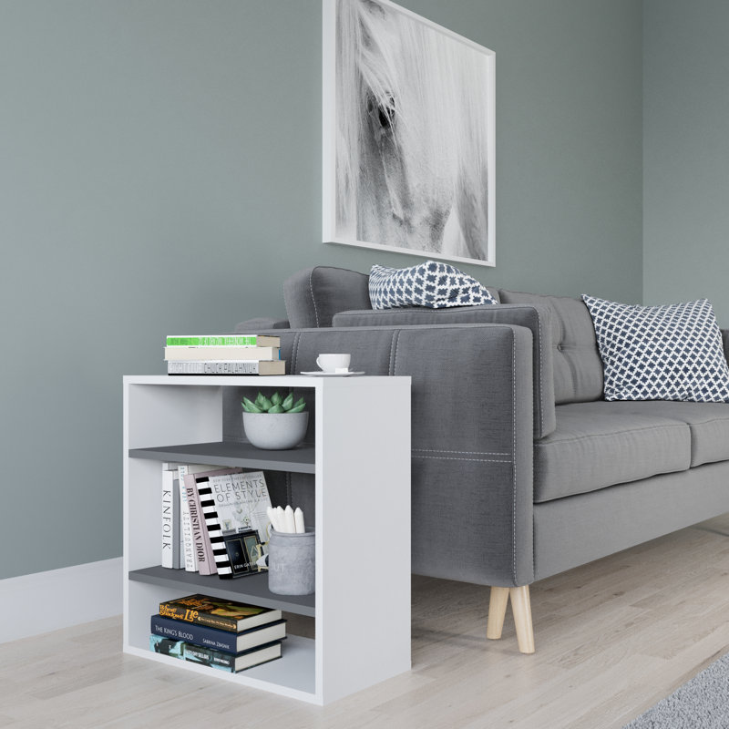 Najlaa End Table, White/Anthracite