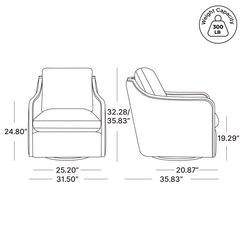Fauteuil demi-tonneau pivotant surdimensionné Grayton, Polyester blé