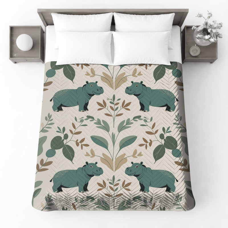 Couvre-lit hippopotame Hippo, Très grand lit