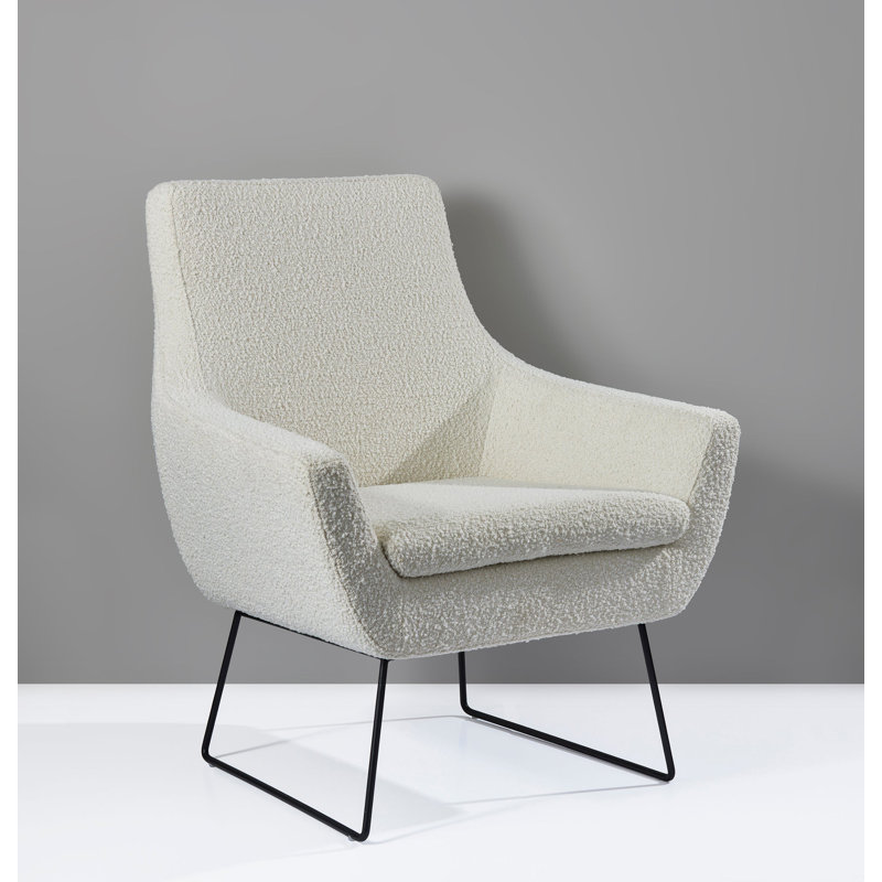 Ismaael Upholstered Armchair, Off White Boucle