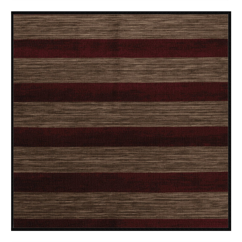 Tapis noir à rayures horizontales lavable à la machine