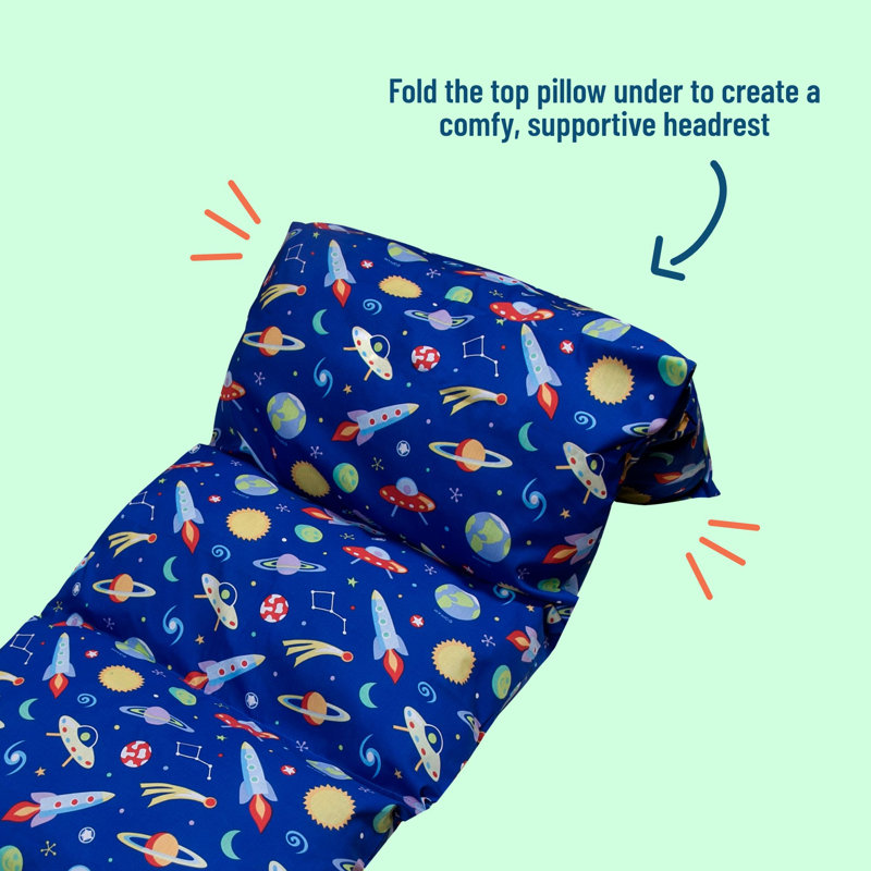 Wildkin Kids Pillowcase Lounger Cover – Travel-Friendly Sleepover Lounger, Fits Standard Pillows (Pillows Not Included), Soft Cotton Blend, Fun Patterns for Boys & Girls - Out of this World